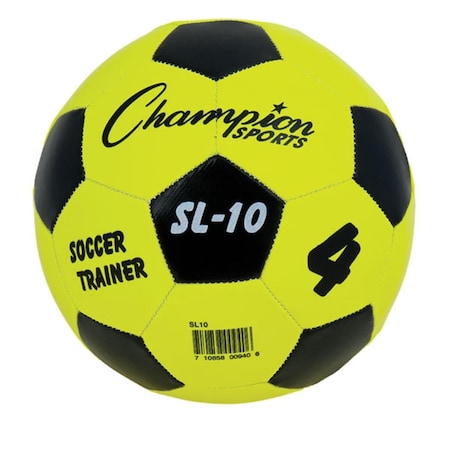 Champion Sports Trainer Soccer Ball, Yellow & Black - Size 4 SL10